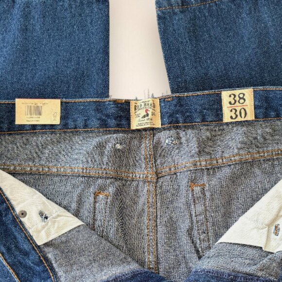 Rugged Men's Heavy Cotton Redhead Classic Fit Denim Blue Durable Outdoor Jeans - Picture 5 of 6